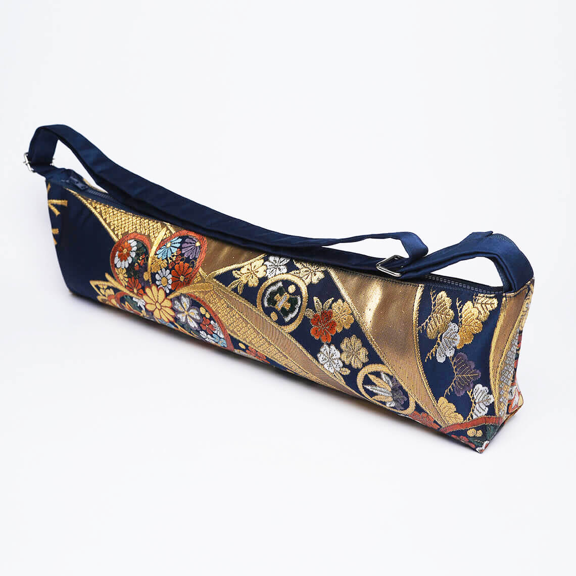 Kimono Obi Silk Flute Bag – Floral and Bamboo
