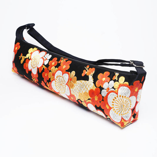 Kimono Obi Silk Flute Bag – Plum Blossom