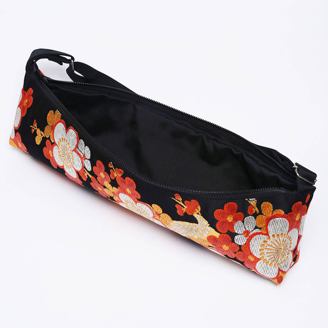 Kimono Obi Silk Flute Bag – Plum Blossom