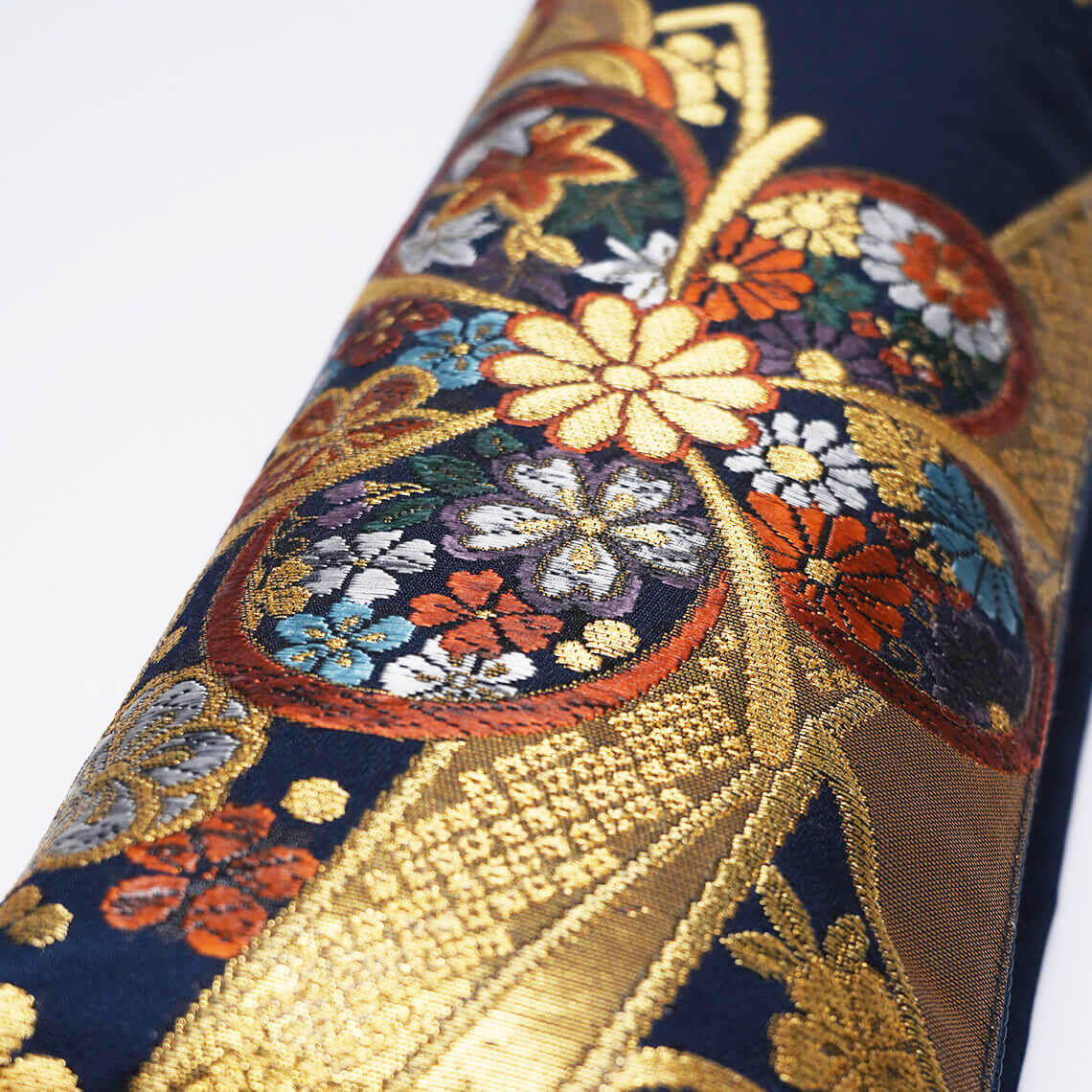 Kimono Obi Silk Flute Bag – Floral and Bamboo