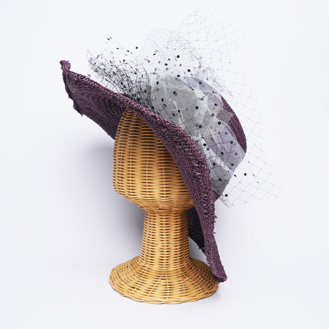 Purple Bloom Raffia Hat